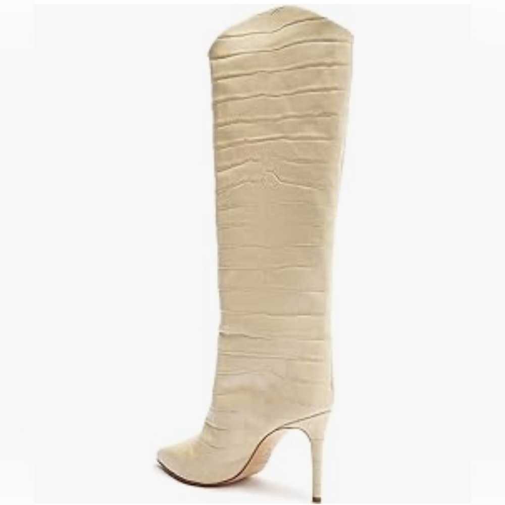 FINAL Price Drop💰⬇️ 
SCHUTZ Cream Heeled Boots with Croc-Embossed Texture - Picture 3 of 11
